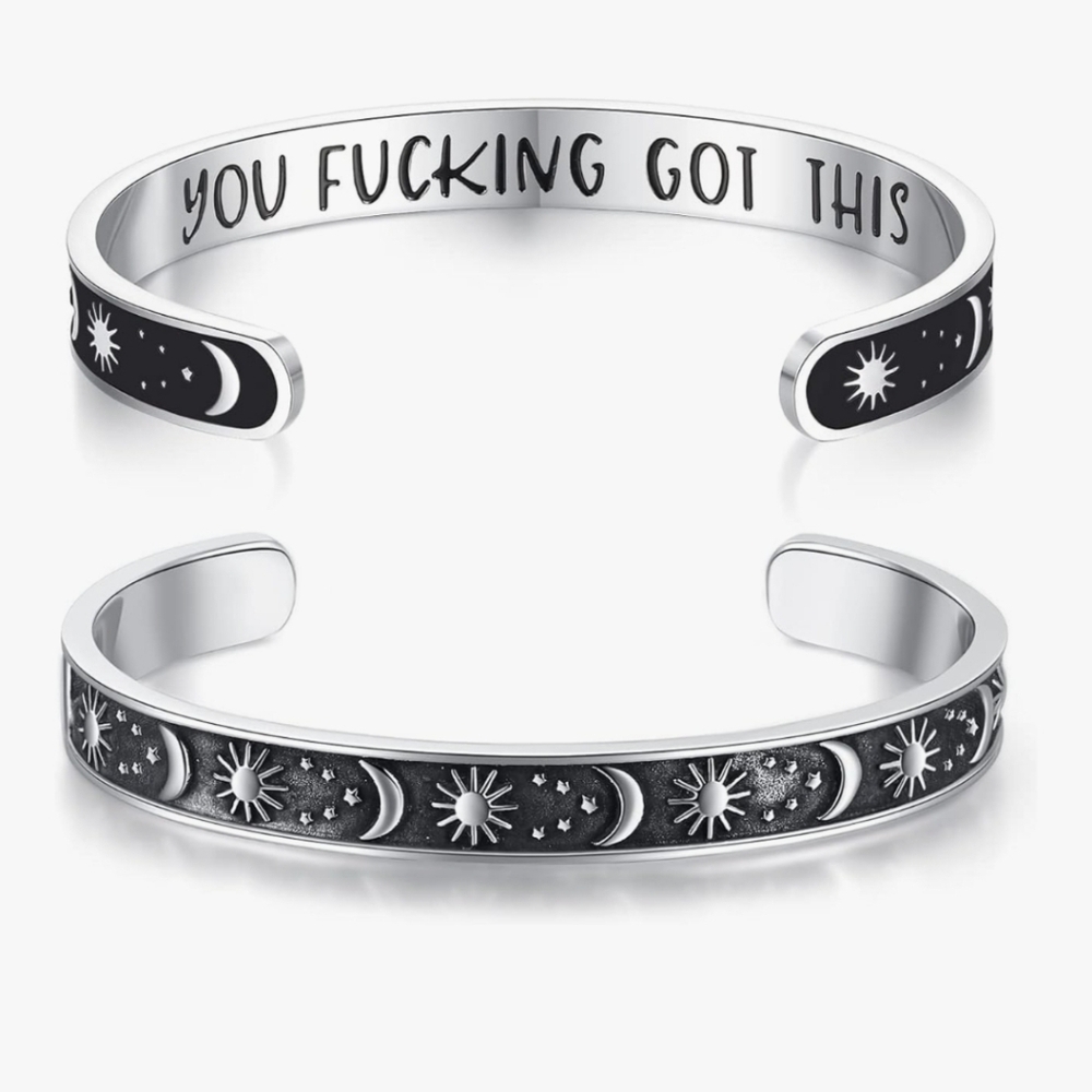 Inspirational Sun and Moon Cuff Bracelet